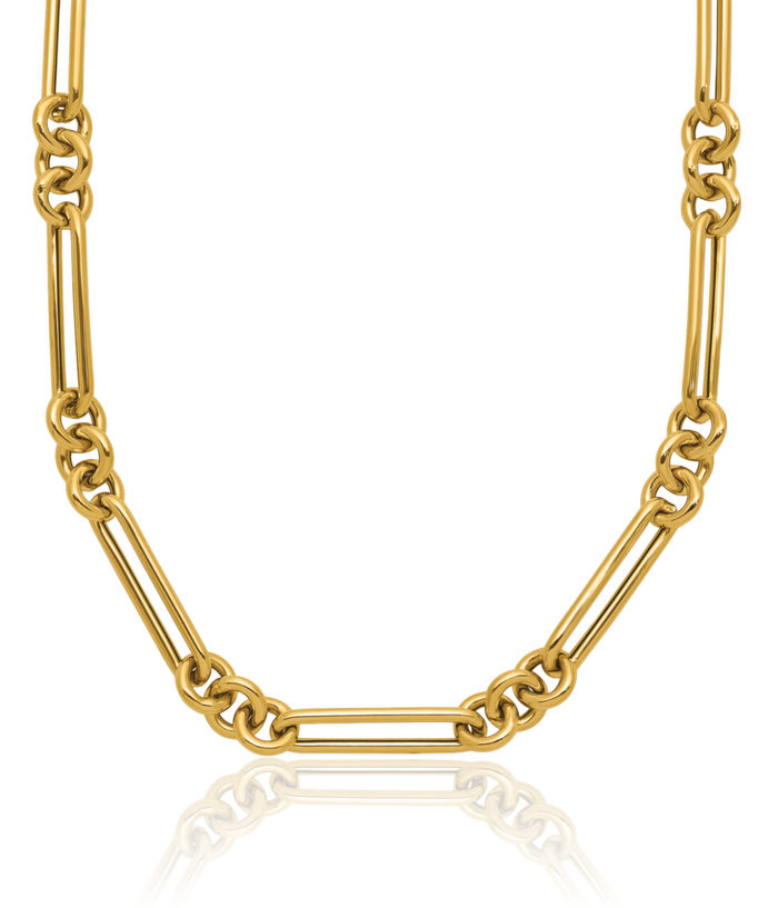 14K Solid Yellow Gold Link Chain Necklace