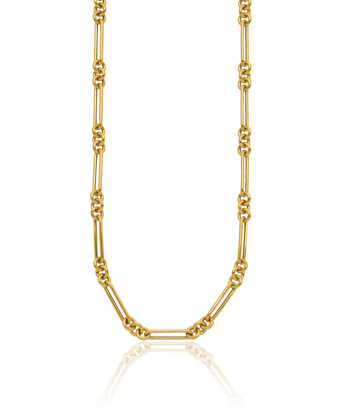 14K Solid Yellow Gold Link Chain Necklace