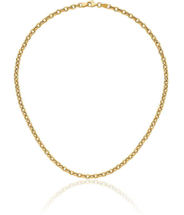 14K Solid Yellow Gold Link Chain Necklace