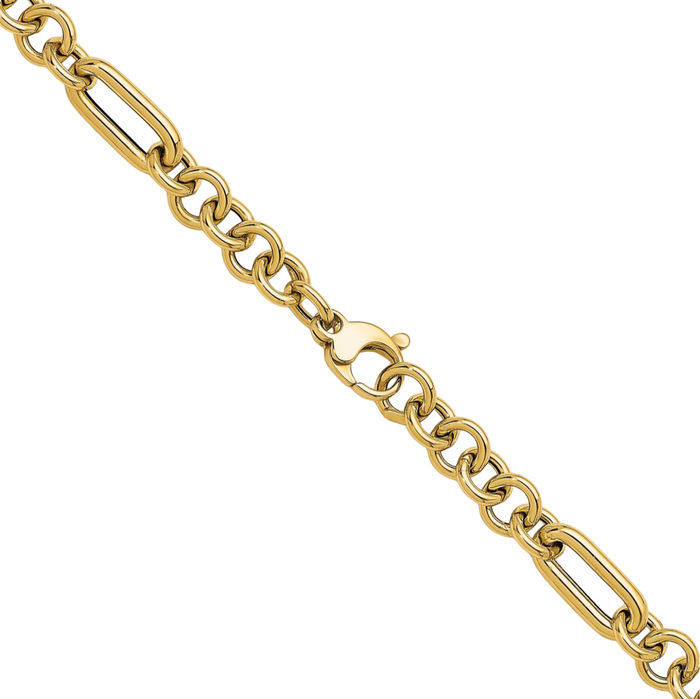 14K Solid Yellow Gold Link Chain Necklace