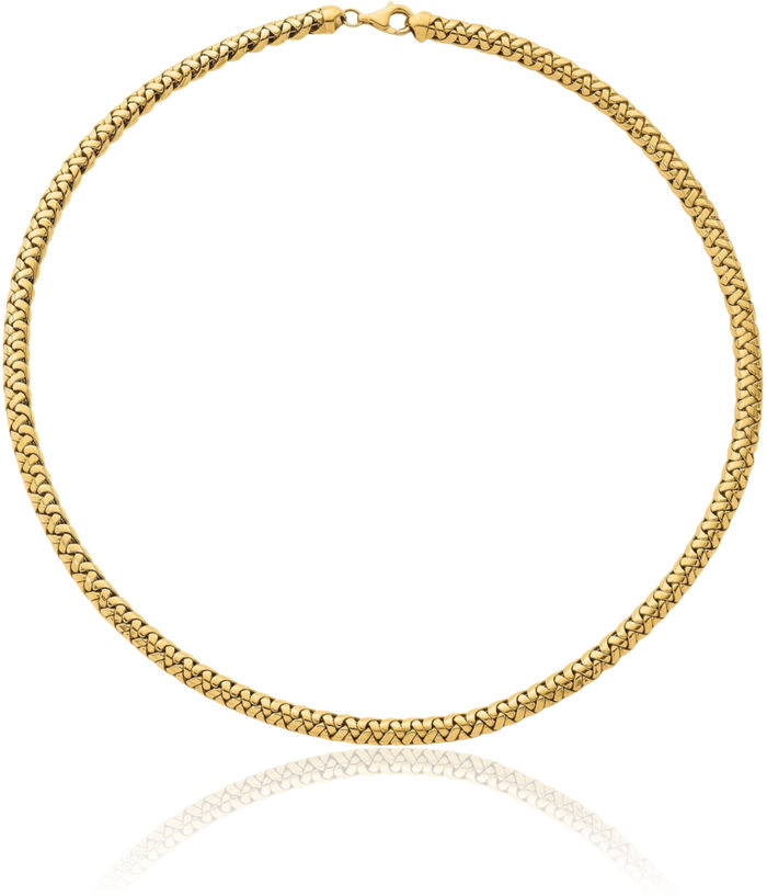 14K Solid Yellow Gold Link Neck Collar Neckwire Chain Cuff Choker Necklace