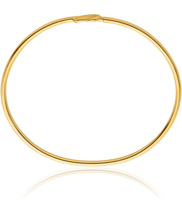 14K Solid Yellow Gold Love Knot Bangle Bracelet