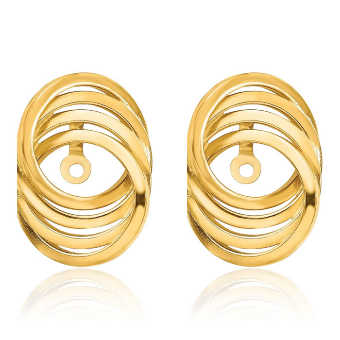 14K Solid Yellow Gold Love Knot Earring Jackets for Studs
