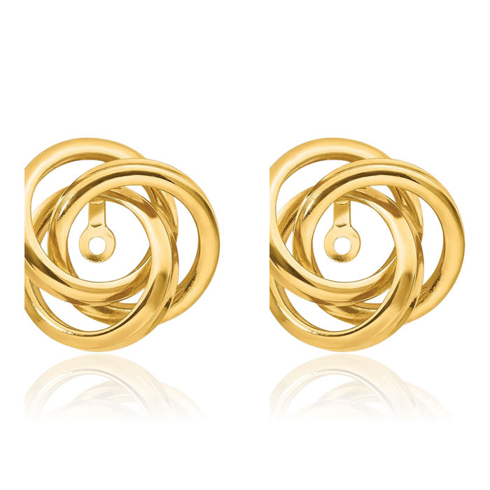 14K Solid Yellow Gold Love Knot Earring Jackets for Studs