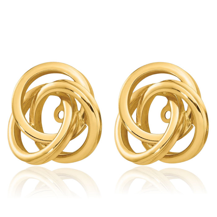 14K Solid Yellow Gold Love Knot Earring Jackets for Studs