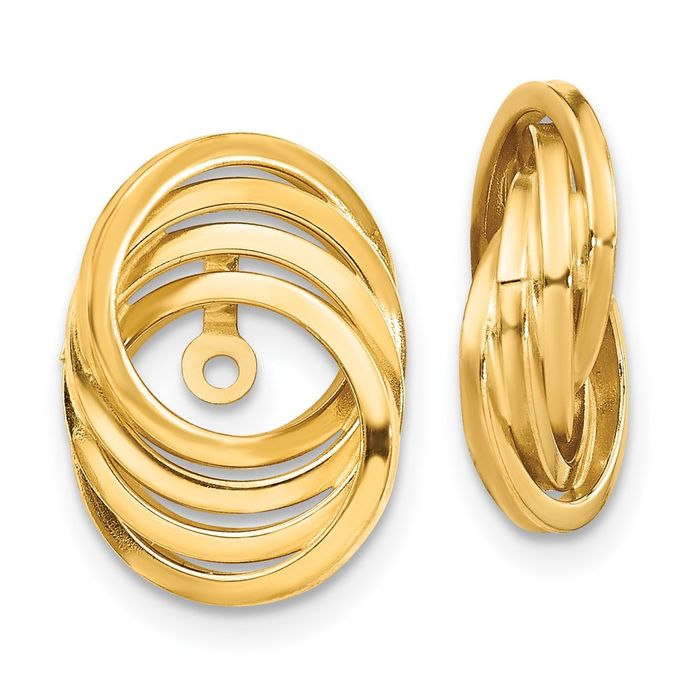 14K Solid Yellow Gold Love Knot Earring Jackets for Studs