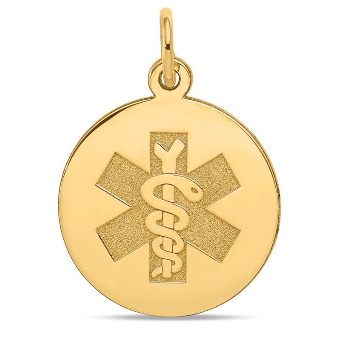 14K Yellow Gold Medical Alert Necklace