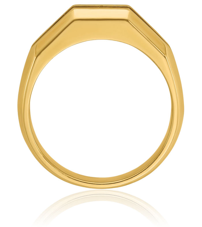 14K Solid Yellow Gold Mens 5 Stone Diamond Wedding Band Ring
