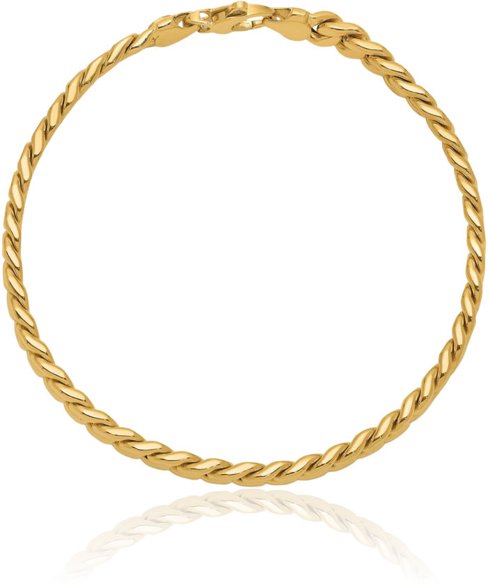 14K Solid Yellow Gold Mens Curb Link Chain Bracelet