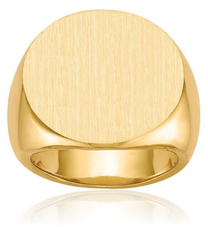 14K Solid Yellow Gold Mens Custom Engraved Signet Ring Handmade Personalized Monogram Initial Letter Band