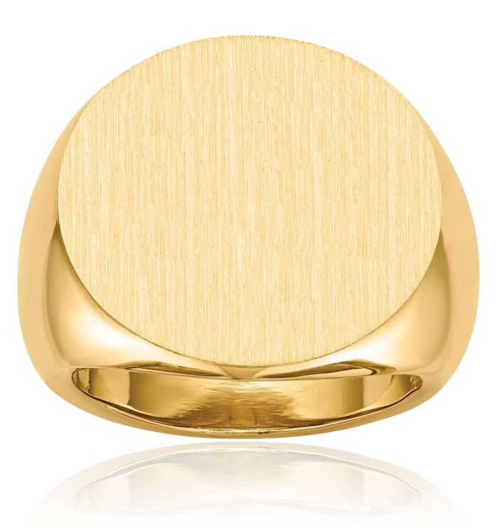 14K Solid Yellow Gold Mens Custom Engraved Signet Ring Handmade Personalized Monogram Initial Letter Band