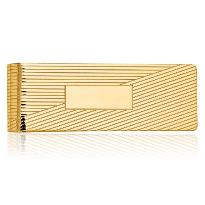 14K Solid Yellow Gold Mens Money Clip for Men