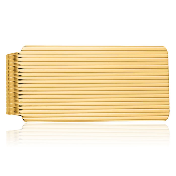 14K Solid Yellow Gold Mens Money Clip for Men