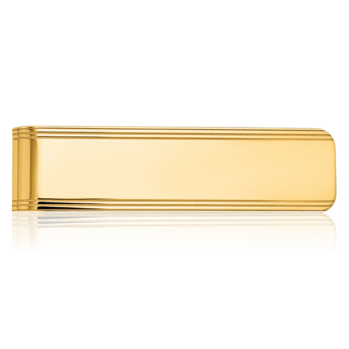14K Solid Yellow Gold Mens Money Clip for Men