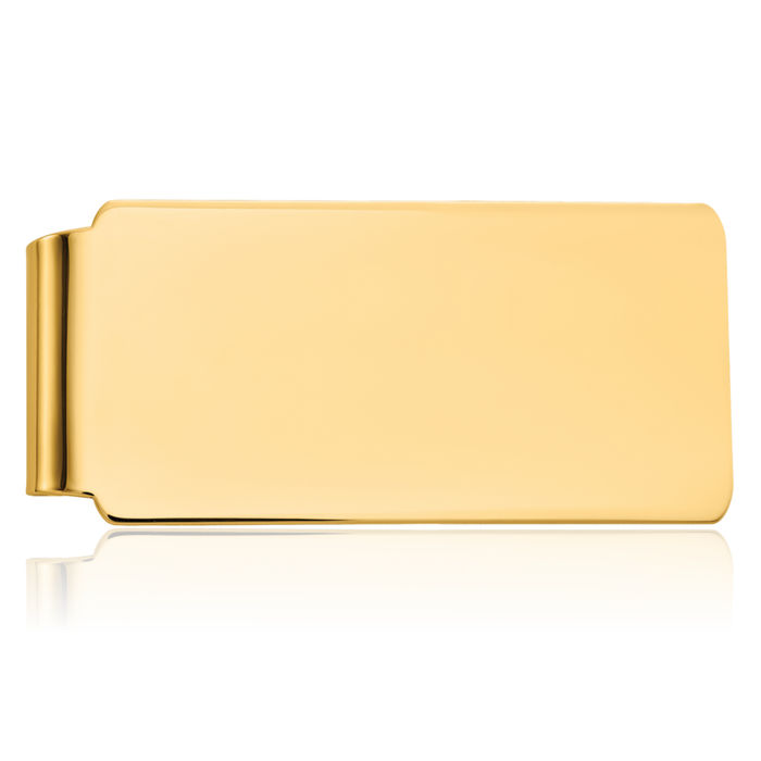 14K Solid Yellow Gold Mens Money Clip for Men