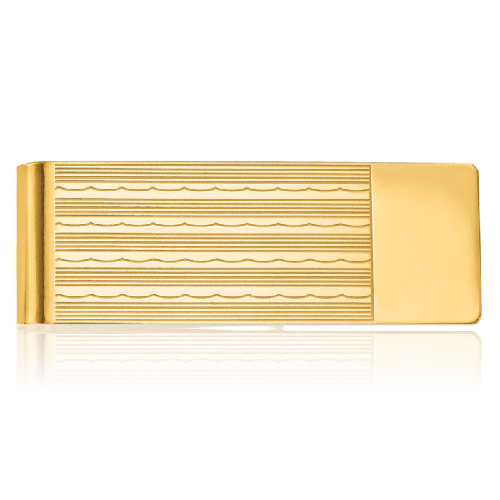 14K Solid Yellow Gold Mens Money Clip for Men