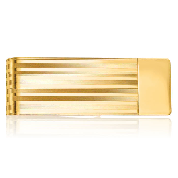 14K Solid Yellow Gold Mens Money Clip for Men