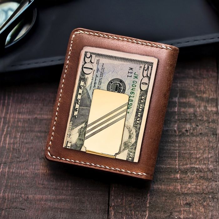 14K Solid Yellow Gold Mens Money Clip for Men