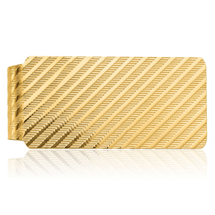 14K Solid Yellow Gold Mens Money Clip for Men