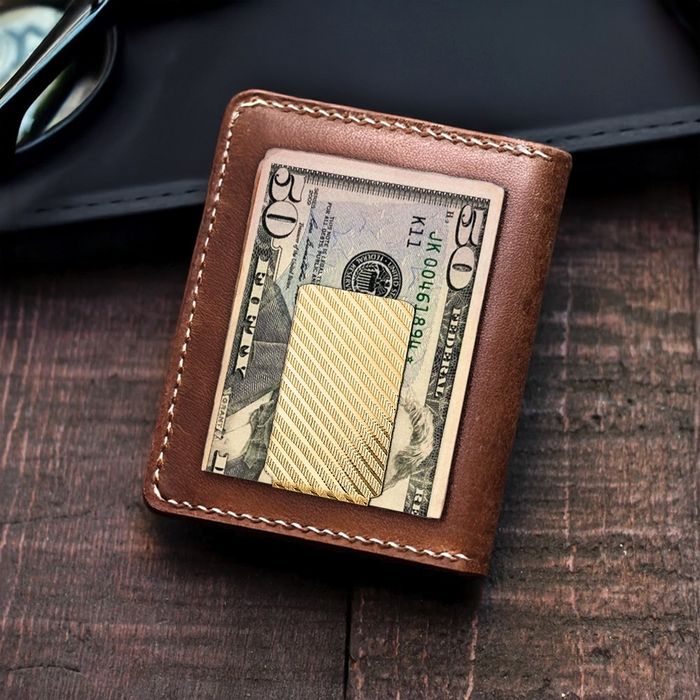 14K Solid Yellow Gold Mens Money Clip for Men