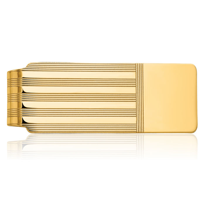 14K Solid Yellow Gold Mens Money Clip for Men