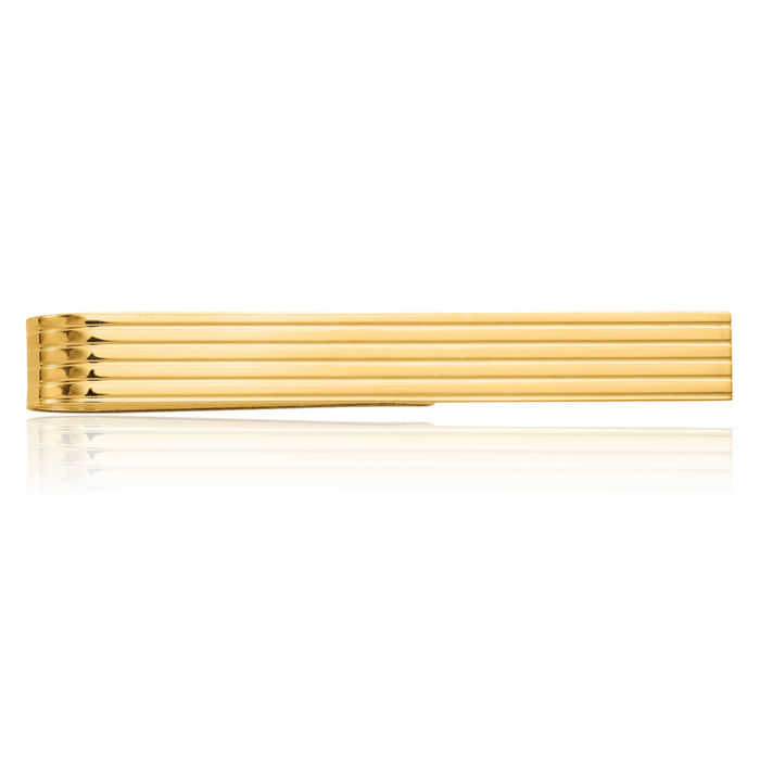 14K Solid Yellow Gold Mens Tie Clip Bar Tac