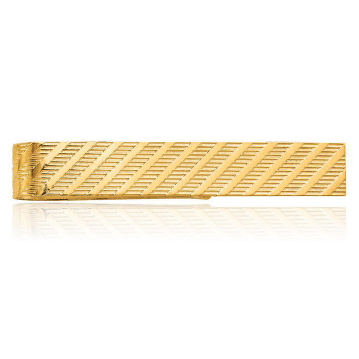 14K Solid Yellow Gold Mens Tie Clip Bar Tac