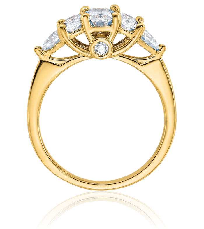 14K Solid Yellow Gold Moissanite Engagement Ring