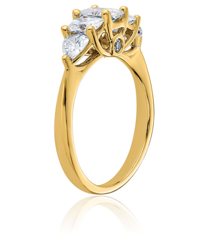 14K Solid Yellow Gold Moissanite Engagement Ring