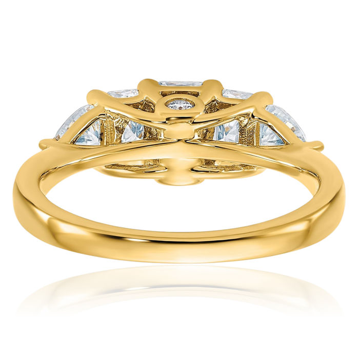 14K Solid Yellow Gold Moissanite Engagement Ring