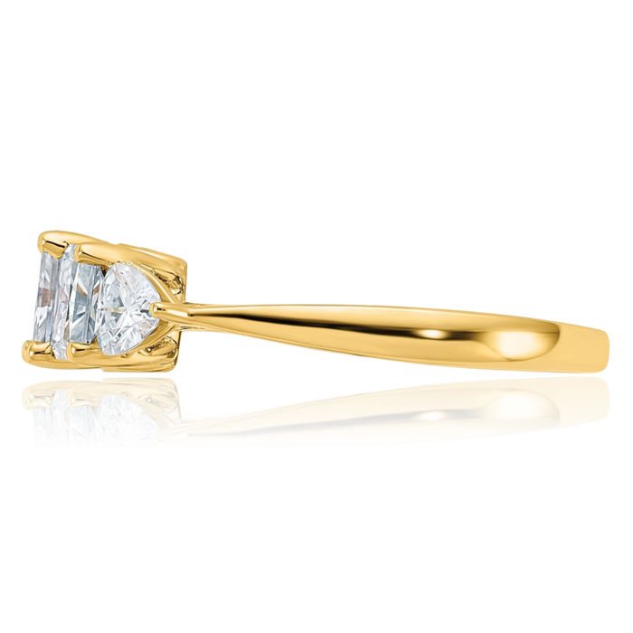 14K Solid Yellow Gold Moissanite Engagement Ring