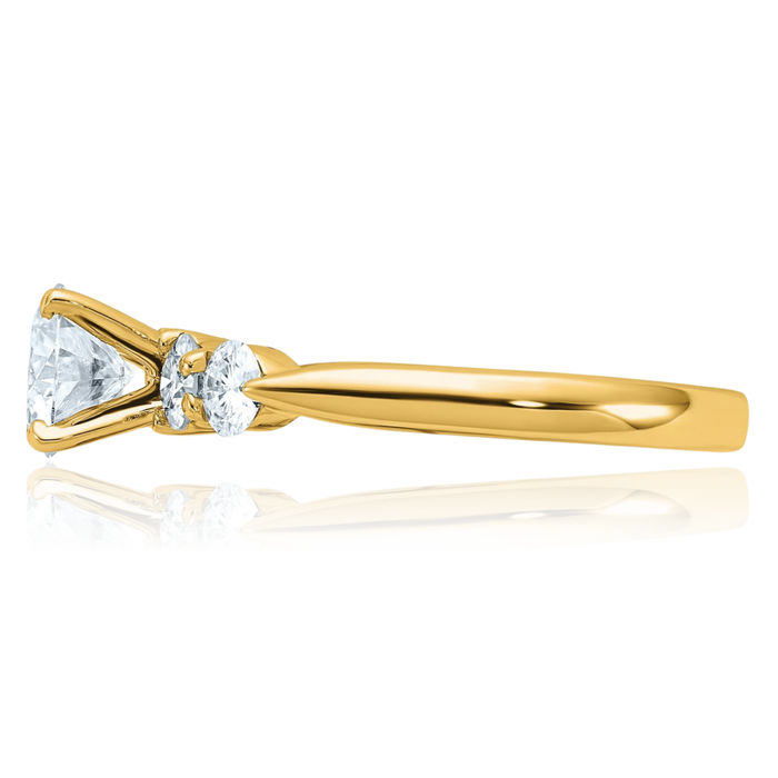 14K Solid Yellow Gold Moissanite Solitaire Engagement Ring