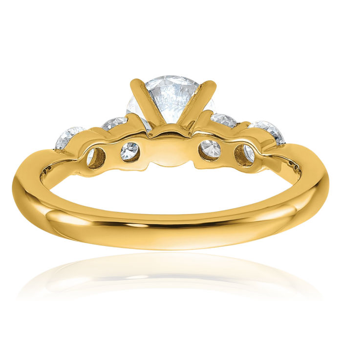 14K Solid Yellow Gold Moissanite Solitaire Engagement Ring