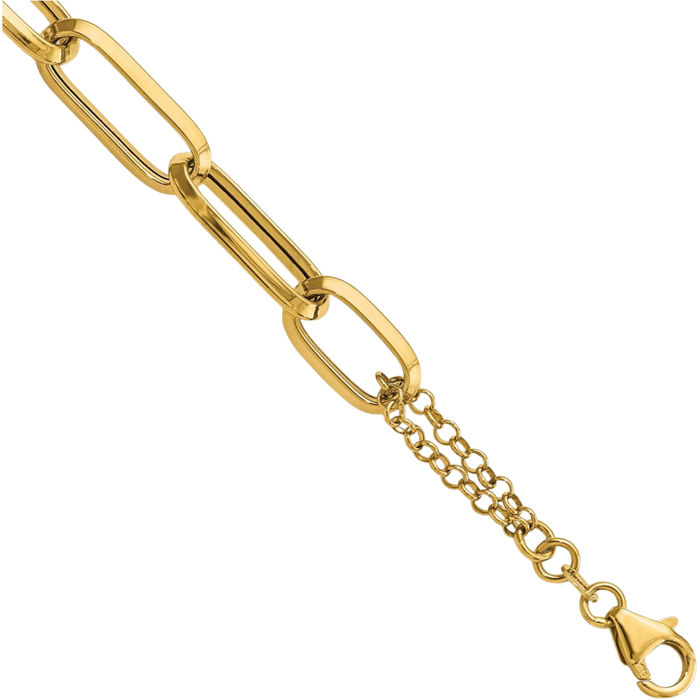 14K Solid Yellow Gold Multi Link Chain Bracelet