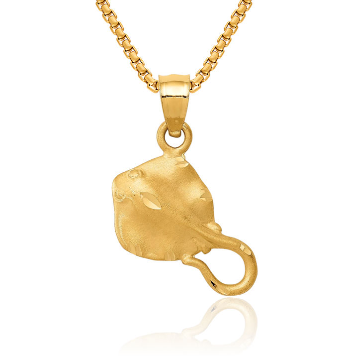 14K Solid Yellow Gold Necklace Chain Pendant Charm