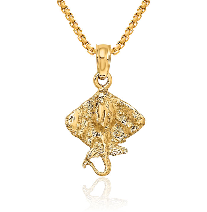 14K Solid Yellow Gold Necklace Chain Pendant Charm