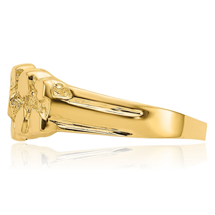 14K Solid Yellow Gold Chunky Nugget Ring
