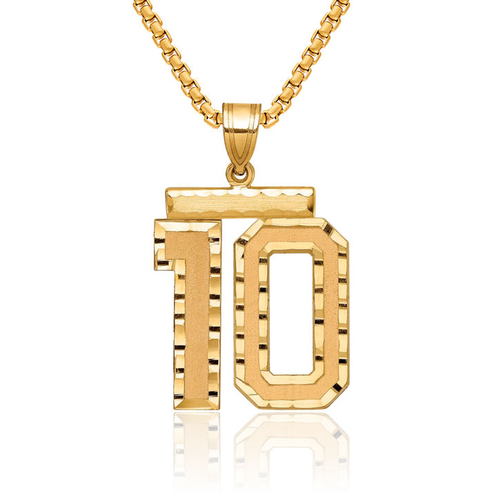 ★ Numbering★ 2106 10K Gold N25SE06 Shyne Collection 10k Solid Gold Three Digit Number Pendant