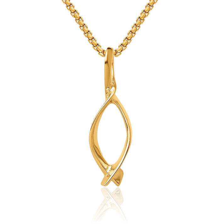 14K Solid Yellow Gold Cubetto Omega Snake Slide Chain Necklace Pendant Charm