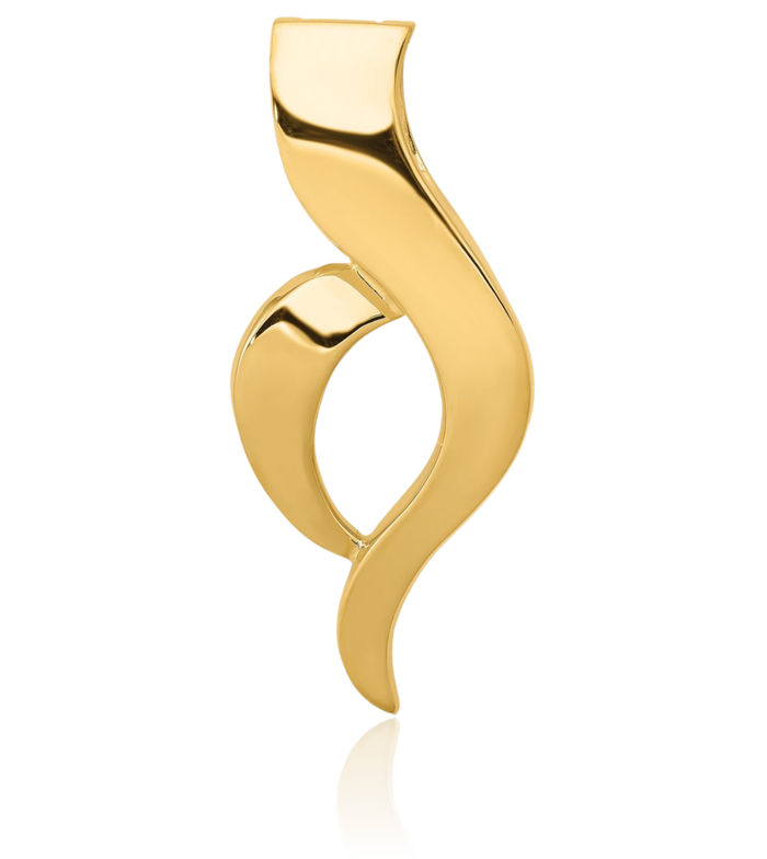 14K Solid Yellow Gold Cubetto Omega Snake Slide Necklace Chain Pendant Charm