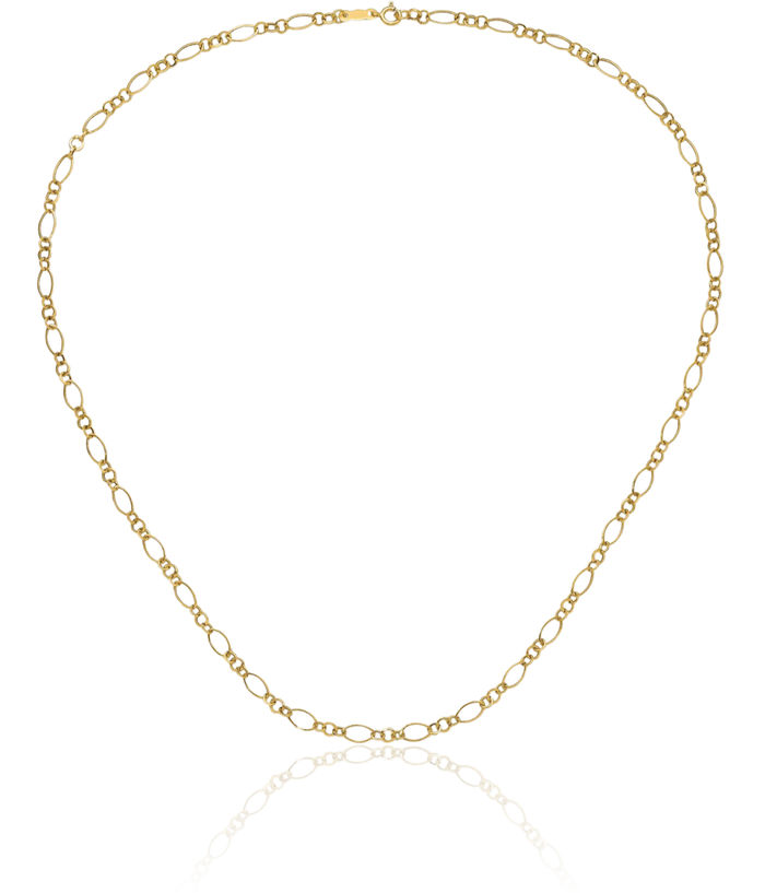 14K Solid Yellow Gold Oval Cable Rolo Link Chain Belcher Necklace