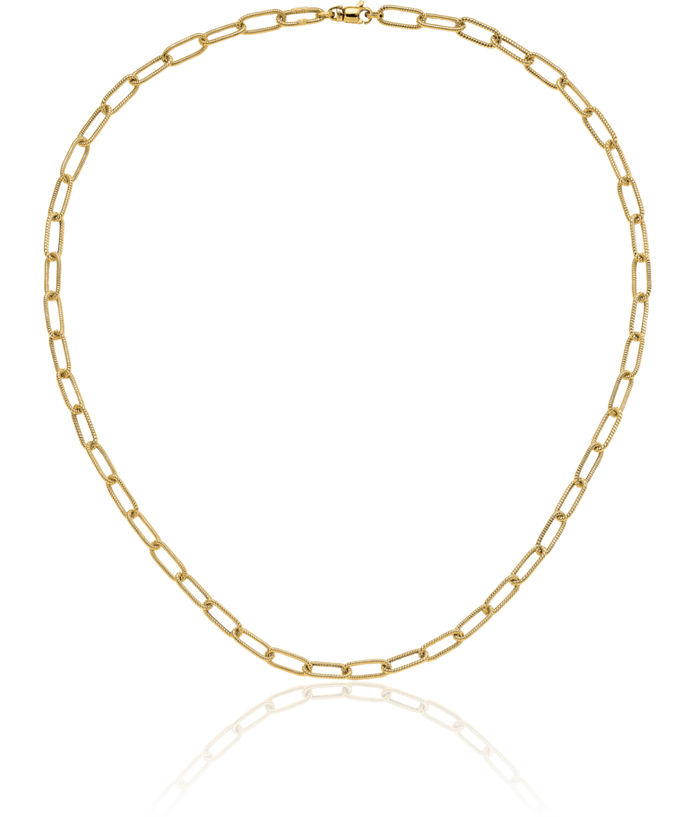 14K Solid Yellow Gold Oval Cable Rolo Link Chain Belcher Necklace