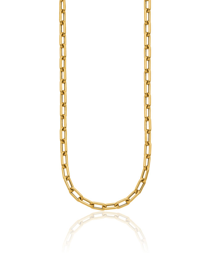 14K Solid Yellow Gold Paperclip Cable Rolo Link Chain Belcher Necklace Toggle Clasp