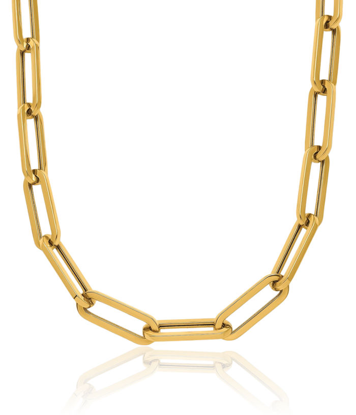 14K Solid Yellow Gold Link Chain Necklace