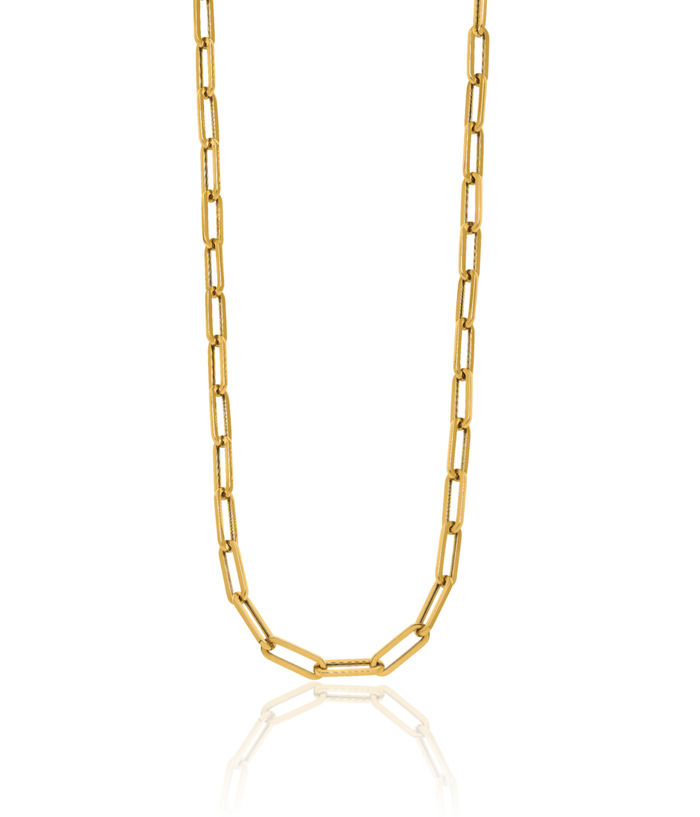 14K Solid Yellow Gold Link Chain Necklace