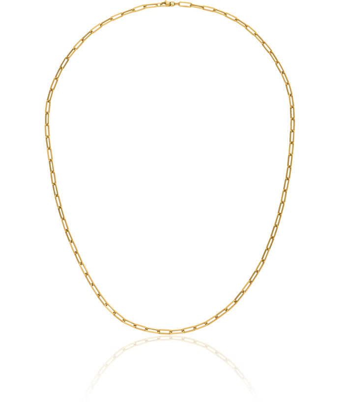 14K Solid Yellow Gold Link Chain Necklace