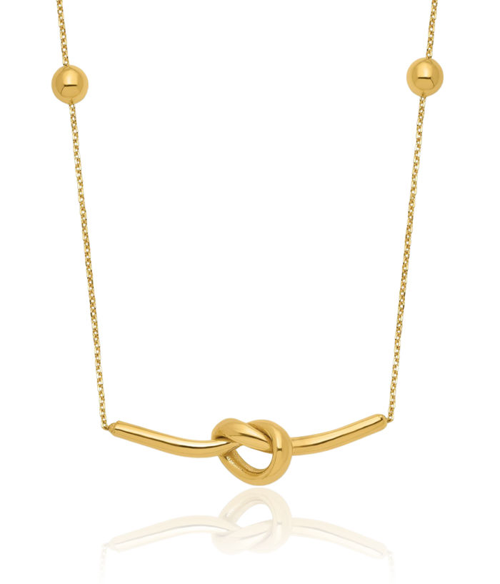 14K Solid Yellow Gold Pendant Beads Necklace Chain
