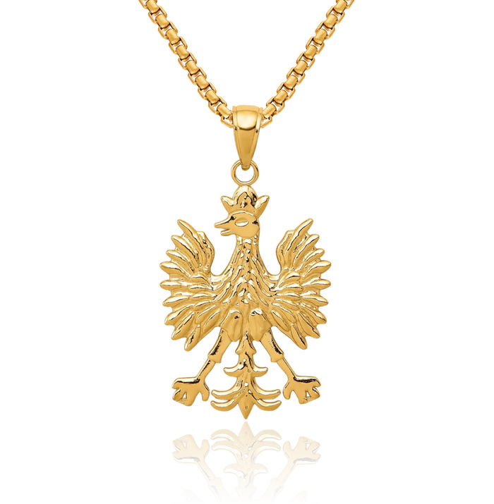 14K Solid Yellow Gold Phoenix Mythological Bird Necklace Chain Pendant Charm