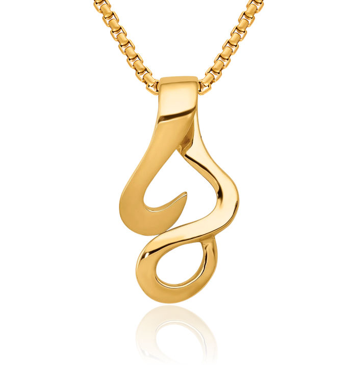 14K Solid Yellow Gold Reg Reversible Cubetto Omega Snake Slide Necklace Chain Pendant Charm