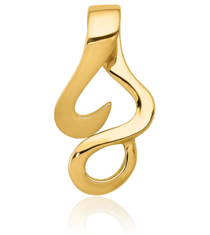 14K Solid Yellow Gold Reg Reversible Cubetto Omega Snake Slide Necklace Chain Pendant Charm